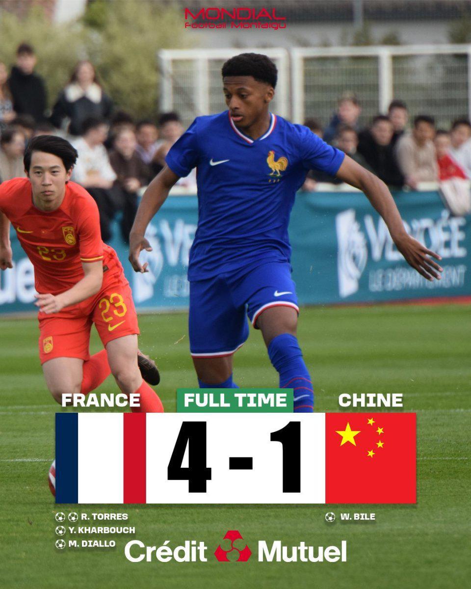 开云体育-U16国足1-4法国！蒙太古杯遭开门黑 32分钟丢3球 李东宸失误送礼